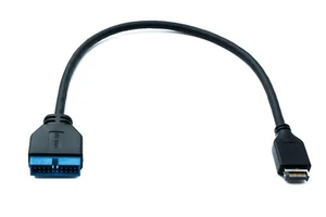 USB 3.1 Kabel 50 cm Typ E Stecker zu 19 Pin Stecker Motherboard in Schwarz - Afbeelding 1 van 4