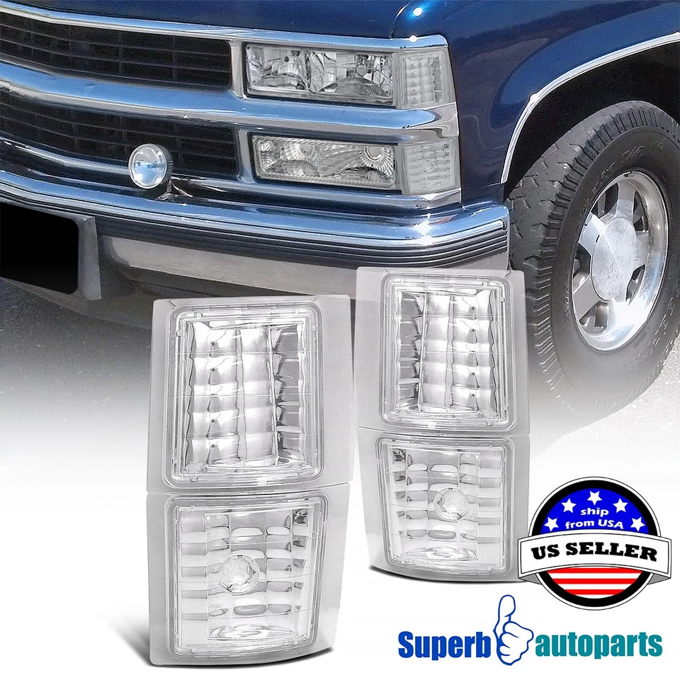 Fit 1994-1998 Chevy C10 1500 2500 4PC Corner Lights Signal Lamps Silverado Tahoe Foto 1 de 4