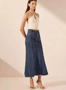 Shona Joy Tovere Godet Flared Midi Skirt Size Au 8 US 2 - Picture 1 of 8