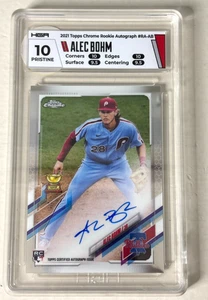 2021 Topps Chrome Phillies Rookie Autograph Alex Bohm 10 Pristine HSA Graded - Picture 1 of 6
