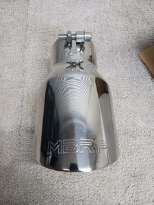 MBRP Exhaust Tip T5151 Pro Series 304 SS 3" ID X 4.5" OD 8" Angled Dual Wall - Picture 1 of 24