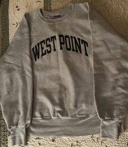 VNTG 2000s Champion Reverse Weave West Point grau Sweatshirt Herren Medium - Bild 1 von 3