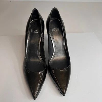 Stuart Weitzman Heel Women 9 Patent Leather Spain Daisy Retro Work Party Core Go - Image 1 of 4