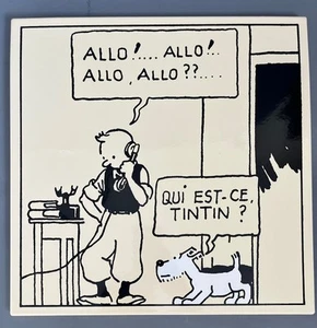 HERGE - PLAQUE EMAILLLEE - TINTIN ALLO ALLO - 35 cm - L'EMAILLERIE BELGE - 1993 - Picture 1 of 4