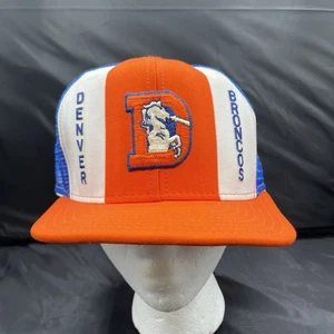 Vintage Denver Broncos AJD Lucky Stripes Trucker Hat Cap Made In USA Nice C Pix - Picture 1 of 7