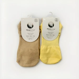 2 Pairs MOVE ACTIVE Pilates / Yoga Classic Low Rise Grip Socks Women’s Small NEW - Picture 1 of 4
