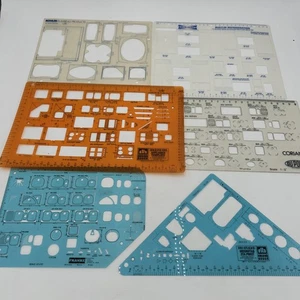 Lot 6 Drafting Template Plumbing Fixtures Cabinets Sub-Zero Refrigerator Franke - Picture 1 of 7