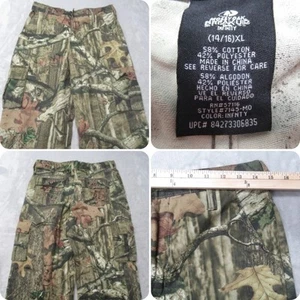 Mossy Oak Camo Pants Youth XL 14/16 Belted Cargo Hunt Breakup Infinity 29x28 - Picture 1 of 15