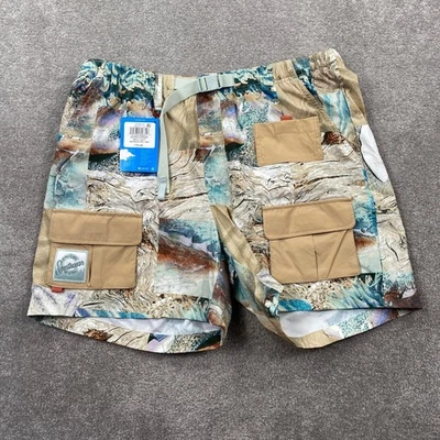 Pantalones Cortos Carga Columbia Para Hombres L 5 pulgadas Estampado Entrepierna Calce Regular Beige Azul Foto 1 de 4