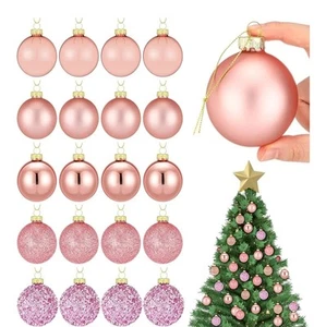 Lote de 40 Adornos Rosa Brillante, Bombillas de Navidad Brillo, Perla, Brillo, Glamour - Imagen 1 de 5