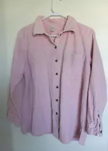 Vintage LL Bean Wide Wale Cord Hemdjacke mit Knöpfen Größe L rosa - Bild 1 von 3