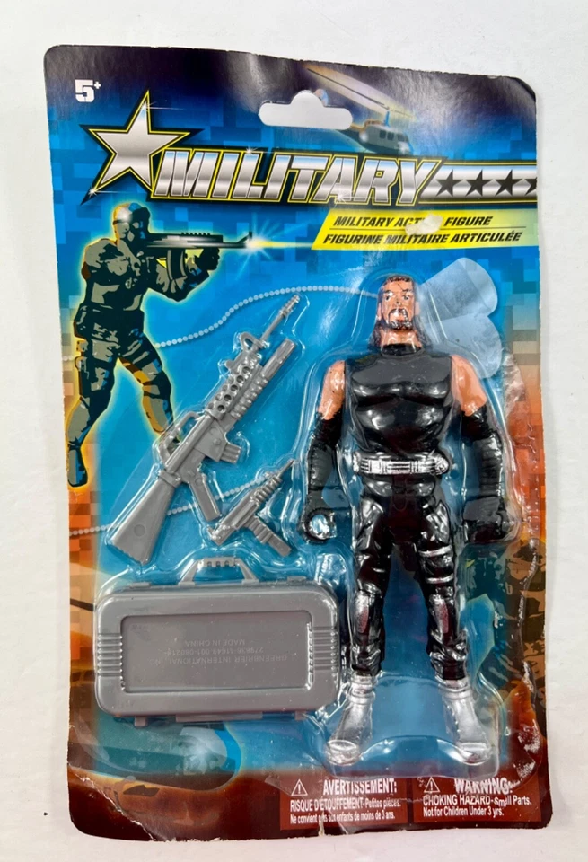 Military Action Figure W/ Guns & Travel Case Ages 5