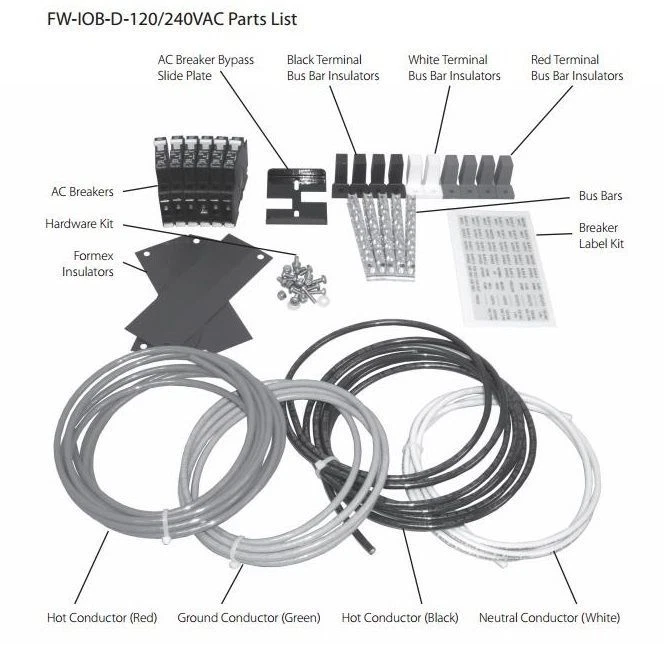 Conjunto de entrada/salida/bypass OutBack Power FW-IOB-D-120/240VAC Foto 1 de 1