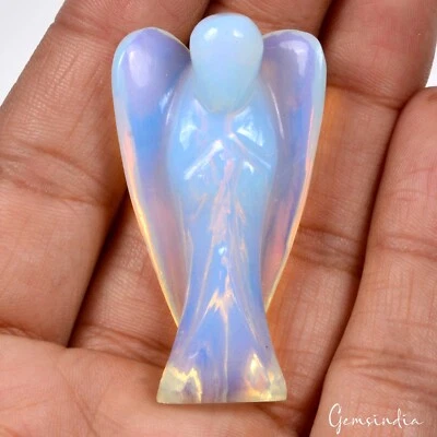 2 Inches Mini Hydro Opal Angel Hand Carving Shining Good Luck Statue~105 Carats - Image 1 of 4
