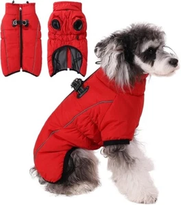 UK Pet Dog Gilet Cucciolo Cane Autunno Inverno Caldo Imbottito Cappotto Imbracatura Zip Giacca XXL - Foto 1 di 6