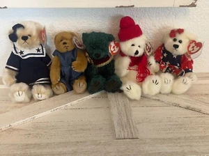 1993 Ty Attic Treasures Collection Lot of 5 Jointed, With Tags & Protectors - Picture 1 of 7
