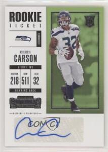 2017 Panini Contenders Rookie Ticket Chris Carson #187 Rookie Auto RC