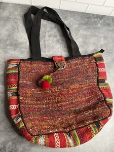 Bolso de hombro de tela Windhorse cierre con cremallera múltiples bolsillos interiores multicolor - Imagen 1 de 8
