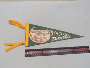 Pennant vintage in feltro Turnpike New Jersey - Foto 1 di 3