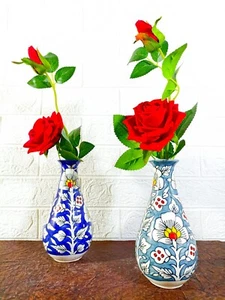 Vintage Style Irregular Shaped Hand Art And Painted Vases (Set of 2) - Picture 1 of 4