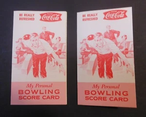 2 Vintage Coca Cola 1950er-60er Bowling Score Karten - Bild 1 von 3