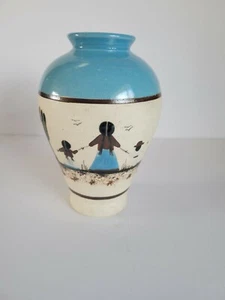 Vintage Mexican Pottery Vase Mother and Child 9.5" tall x 6" wide Hand Painted - Picture 1 of 6