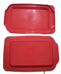 2/PAQUETE. Cubierta rectangular de plástico rojo de repuesto Pyrex 233 piezas 3 quilates. - Imagen 1 de 1
