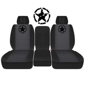 Designcovers 40-20-40 Fronts Fits 14-19 Tundra/Blk Charcoal w Distressed Star - Picture 1 of 1