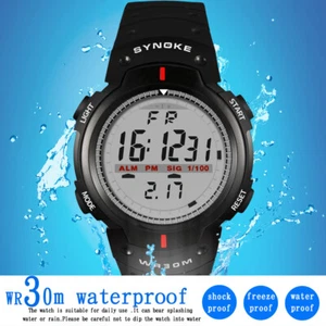 Waterproof Watch Sports Digital LED Backlight Adjustable Wristwatch for Men Gift - Picture 1 of 25