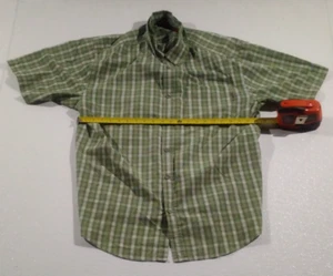 Wolverine kurzärmliges kariertes Herrenhemd mit Knopfleiste, grün/schwarz/weiß, Größe XL - Bild 1 von 7