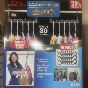 As Seen on TV Soft Steel Wonder Hanger Max - 10 Pack - Steel Gray - Picture 1 of 1