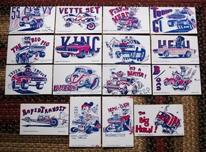 TARJETAS EXPENDEDORAS MONSTER HOT RODS MUSCLE CARS CHEVY FORD MOPAR OLDS VW 1972 ARCADE - Imagen 1 de 15