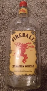 Fireball Cinnamon Whiskey Bottle (empty)1 Liter w/cap - Picture 1 of 2