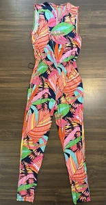 Trina Turk Women's Jumpsuit Size 2/4 Floral Pink Green Blue Summer Casual - Picture 1 of 13