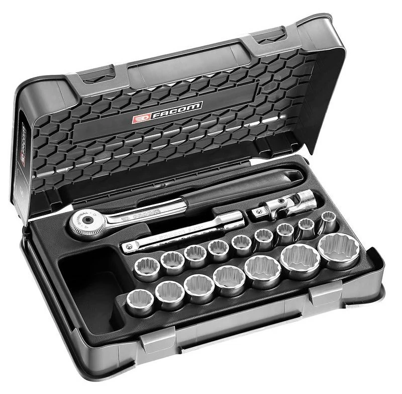 Facom S.151-2P12 1/2" Drive 19 Piece Metric 12 Point Socket Set 10-32mm - Image 1 of 1