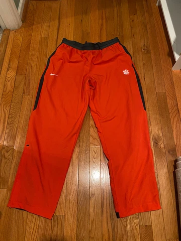 Nike Dri Fit Clemson Tigers Drawstring Pants Mens XL Orange & Dark Gray Cover