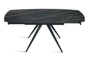 Dining Table IN Marble Black Extensible Modern Design CIC-597 - Picture 1 of 6