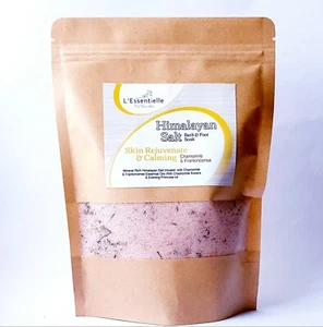 Himalayan Salt Bath Foot Soak Chamomile, Frankincense Essential Oils 500g - Picture 1 of 4