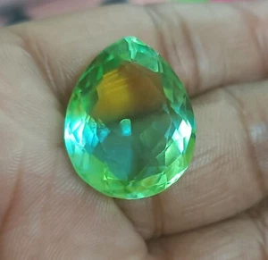 25 CT Wonderful Multi-color Pear Cut Shape Doublet Tourmaline Loose Gemstones - Picture 1 of 7