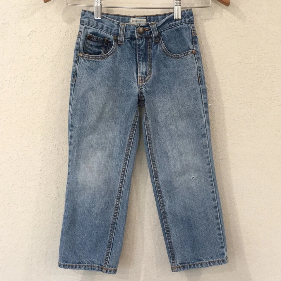 Toughskins Boys Sz 5 Relaxed Fit Jeans Adjustable 100% Cotton Denim - Image 1 of 4