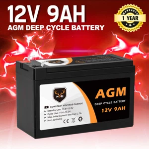 Mobi 12V 9AH AGM Battery Deep Cycle Lead Acid SLA Solar Power UPS Alarm Toy - Picture 1 of 11