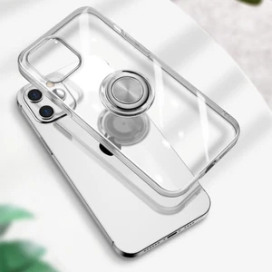 For Apple iPhone 15 Plus Clear Hybrid with Invisible Ring Kickstand Case Cover - Picture 1 of 6