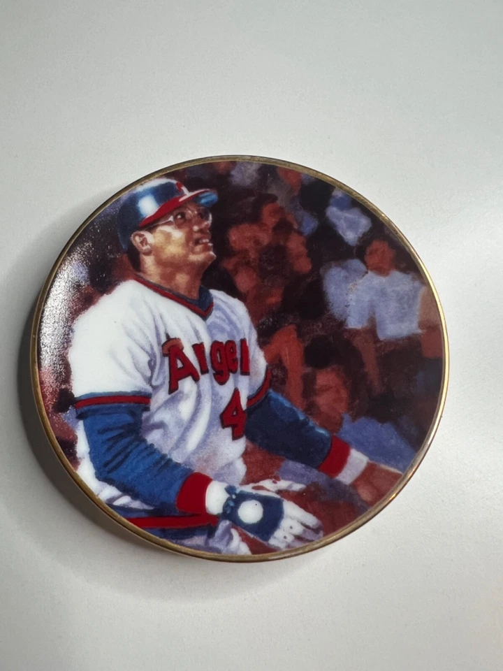 **REGGIE JACKSON**CALIFORNIA ANGELS**3 1/4" PLATE - Image 1 of 4