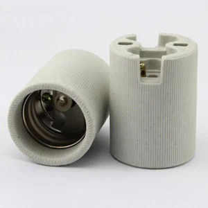 2x E40-Sockel, Lampenfassung, Porzellan, Keramik Fassung Light Socket, - Bild 1 von 4