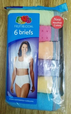 Fruit of Loom Damas Calzoncillos Ropa Interior Bragas Multicolor Paquete de 6 - Talla W7 Foto 1 de 3