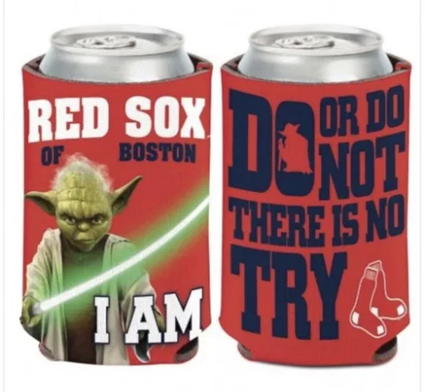 Boston Red Sox Yoda Can Cooler 12 oz. Star Wars Koozie Cover