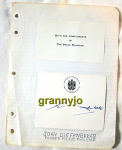 Hand Signed Autograph of John Diefenbaker, 13 th Canada Prime Minister - Picture 1 of 3