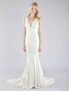 NICOLE MILLER BRIDAL Bianca MK0004 Wedding Dress Beaded Sleeveless Formal Gown - Picture 1 of 12