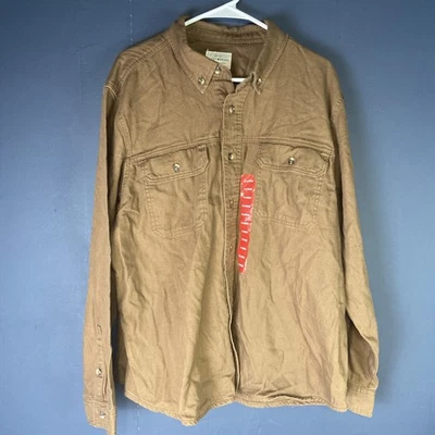 Lucky Brand Button Down Heavy Flannel Shirt Mens Size XL Brown Long Sleeve NWT - Image 1 of 4