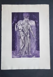 Ernst Fuchs "Eva tritt aus der Seite des Adam", handsignierte Originalradierung - Bild 1 von 6